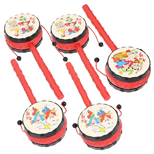 DRESSOOS 5st -Percussion-Instrumente -trommeln Trommel Handtrommeln Für Kinder Spielzeugtrommeln Kleinkindspielzeug Schütteln Colorful Plastik von DRESSOOS