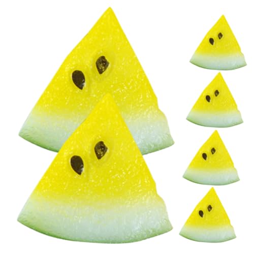 DRESSOOS 6 Stück Künstliche Früchte Miniatur Harz Früchte Miniatur Dekor Mini Wassermelonenscheiben Dekor Mini Hausornament Künstliche Miniatur Wassermelonenscheiben Miniatur von DRESSOOS