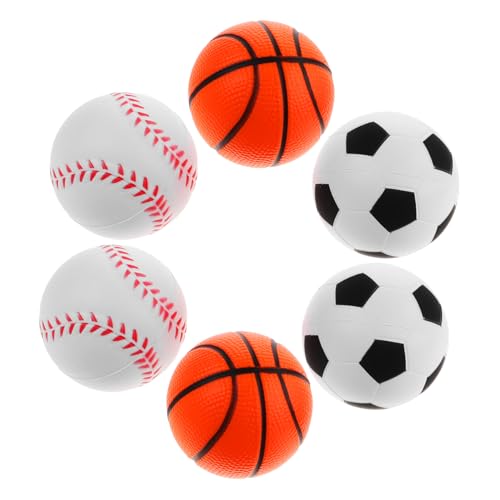 DRESSOOS 6 Stück Quetschbälle Set Für Kinder Mini Fußball Basketball Und Baseball Aus Weichem Material Sensorik Spielzeug Zur Der Motorischen Fähigkeiten Und Für Spaß Beim von DRESSOOS