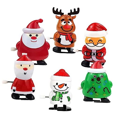 DRESSOOS 6er Set Weihnachtsmann Aufziehspielzeug Lustige Wind Up Für Festliche Partys Und Feiertage Weihnachtsdekoration Für von DRESSOOS