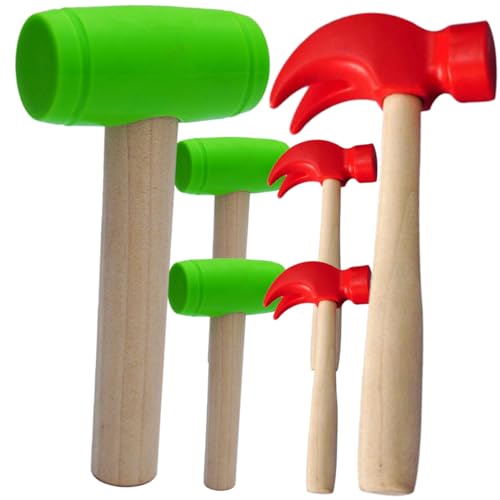 DRESSOOS 6St Kleiner Holzhammer Werkzeug für kinderwerkzeug Kinderhandwerkszeug mit Hammer Kleinkind kinderhammer Kid Toys Babyspielzeug Hammerspielzeug pp von DRESSOOS