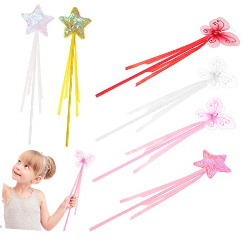 DRESSOOS 6St Zauberstab Stern Feenflügel für Mädchen Fee für Mädchen Schmetterlingsflügel für kinderspielzeug Party-Fee-Sticks Bühnenauftrittsstütze für Plastik von DRESSOOS