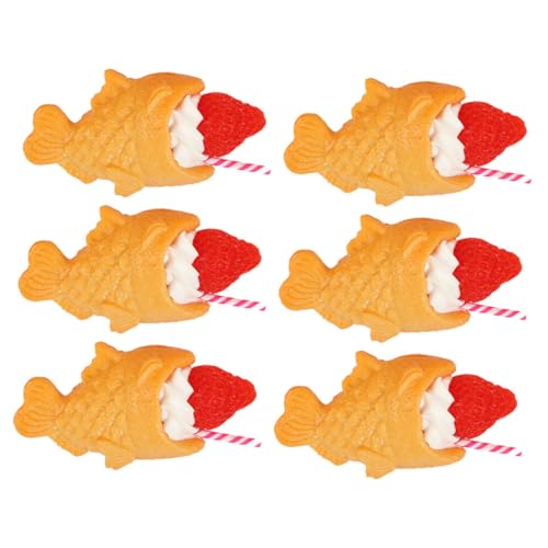 DRESSOOS 6St künstliches Snackmodell künstliches Sushi Simulation von Lebensmitteldekor Fake-Fisch-Requisite fogelschreker mockin simuliertes Snackmodell Lebensmittelmodelle Spielzeug PVC von DRESSOOS