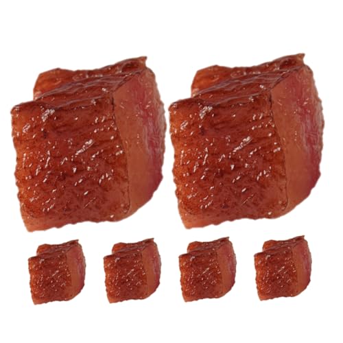 DRESSOOS 6st Requisite Für Gefälschtes Fleisch in Der Küche Lebensechtes Lebensmittelmodell Simulationsfleisch Gekochtes Gefälschtes Fleischmodell Food-Modell Falsches Fleisch PVC von DRESSOOS