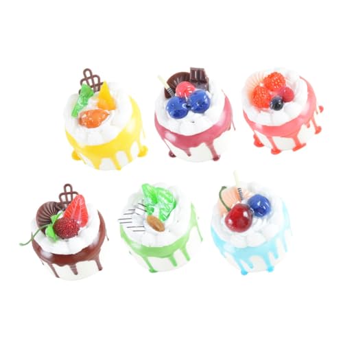 DRESSOOS 6st Simulation Kuchen Vitrinen-Display-Kuchen Gefälschte Faux-Kuchen-Requisite Eiscremekuchen Spielzeugkuchen Realistischer Cupcake Simulierter Kuchen Gefälschte Kuchen Pu von DRESSOOS