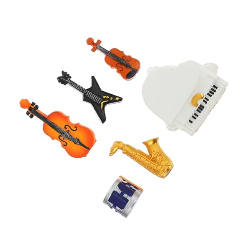 DRESSOOS 6st Simulierte Ornamente Für Musikinstrumente Mini-Piano-Modell Mini-Klavier Musikinstrumentenmodell Miniaturmöbel Miniaturszene Miniatur-violingitarrenmodell Harz Colorful von DRESSOOS