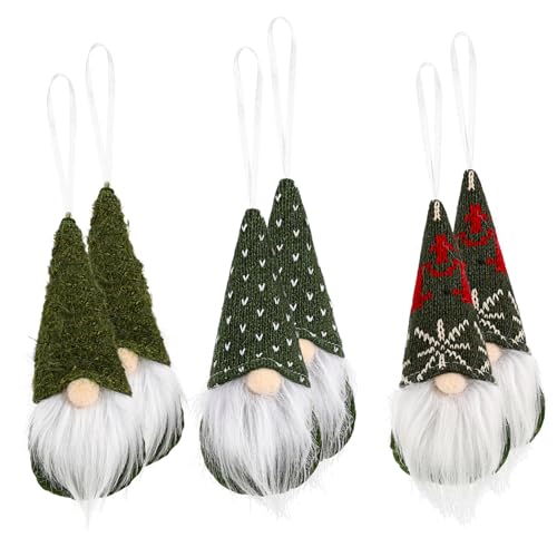 DRESSOOS 6st Weihnachtskugeln Dekorationen Für Weihnachtsfeiern Wichtel Adventskalender Weihnachtsdekorationen Im Innenbereich Weihnachtszwerge Ornamente Zwerg-Weihnachtsbaum-dekor Vlies von DRESSOOS