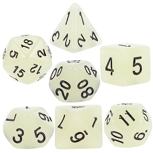 DRESSOOS 7 STK Leuchtende Würfel Party Digitale Würfel RPG-Spiel Würfel Tisch Brettspiel polyedrische Würfel Masse Rollenspiel Würfel Spielwürfel Partywürfel Spielzeug Plastik Green von DRESSOOS