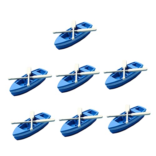 DRESSOOS 7 Satz Bootsmodell büro Dekoration Micro Boat Ladendekoration Puppenhauszubehör für den Garten Zubehör für Angelboote Puppenhaus-Miniaturdekore Mini-Desktop-Dekoration Harz Blue von DRESSOOS