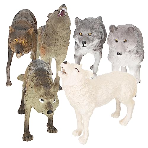 DRESSOOS 7Er Pack Modell Anzüge Polar Wolf Figuren Spielzeug Spielzeug Für Kinder Miniaturspielzeug Wild Spielzeug Für Kinder Mini Polar Wolf Modelle Spielzeug Für Kinder Tier Kinder von DRESSOOS