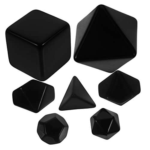 DRESSOOS 7St RPG Leere Würfel selbstgemachte Würfel Lernwürfel große quadratische Blöcke spielwürfel spielewürfel dice Set würfel DIY versorgung trocken abwischbare Würfel Plastik Black von DRESSOOS