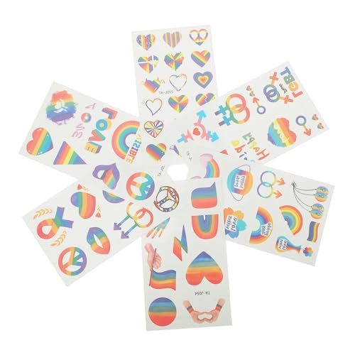 DRESSOOS 8 Blätter Gleich Geschlecht liche Aufkleber Regenbogenliebesstolz LGBT-Gay-Love-Aufkleber Gay Sticker Rainbow Sticker Schwule Regenbogenaufkleber LGBTQ-Regenbogenaufkleber PVC von DRESSOOS