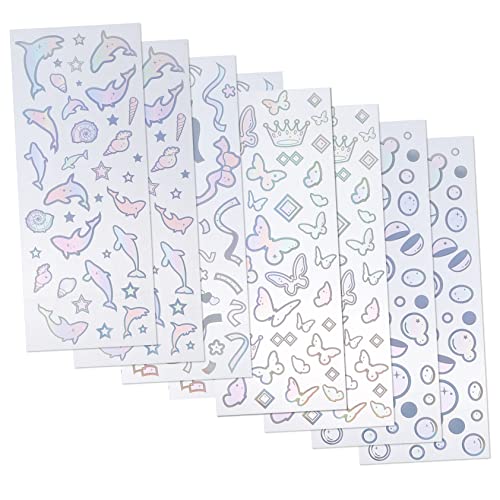 DRESSOOS 8 Blätter PVC-Aufkleber alte Aufkleber Kunsthandwerk koreanische Aufkleber DIY-Aufkleber Scrapbooking Sticker Scrapbook Stickers unikal Geschenkaufkleber DIY-Hintergrundaufkleber von DRESSOOS