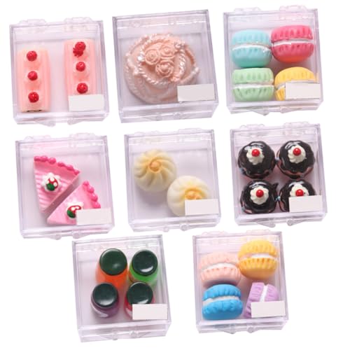 DRESSOOS 8 Sätze Miniatur-lebensmittelset Mini-Kuchen-Modell Mini-dessertkuchen- Dekorative Gefälschte Dessert-Requisite Dekorative Minitorte Mini Brotverzierung Plastik von DRESSOOS