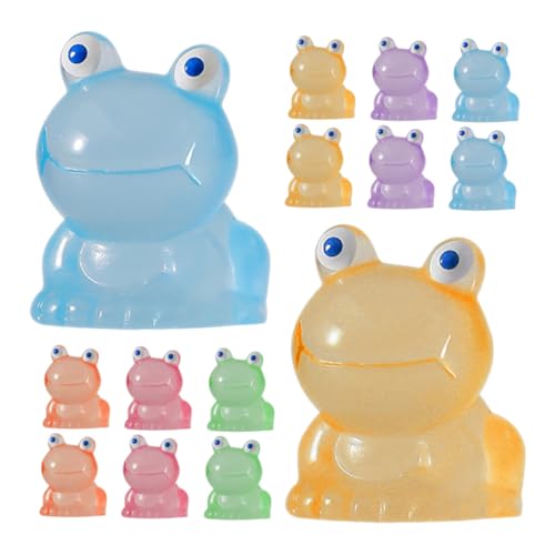 DRESSOOS 80 Stück Mikro Landschaft Ornament Dekor Tiere Cartoon Froschfiguren Winziger Miniatur Frosch Leuchtet Im Dunkeln Mini Frosch Tierfigur Tierstatue Mini Frosch Statue von DRESSOOS