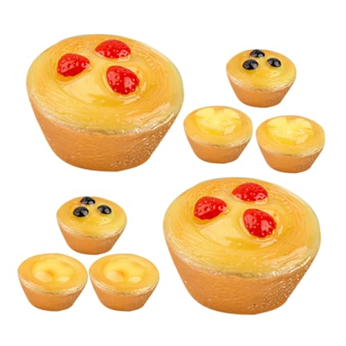 DRESSOOS 8St Simulierter Obstkuchen künstliche zur Auslage Puppenhaus-Küchenzubehör Puppenhaus Zubehör Dekorative Desserts Essensspielzeug vorgeben dekorativer Mini-Eierkuchen Harz von DRESSOOS