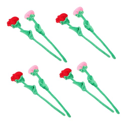 DRESSOOS 8st Plüschrose Strauß Rosenblumenspielzeug Künstliche Plüschblume Plüsch-rosenblume Weiches Blumenspielzeug Blumen-bastelset Gefälscht Dekoration Gefüllte Rose Stoff Kristallplüsch von DRESSOOS