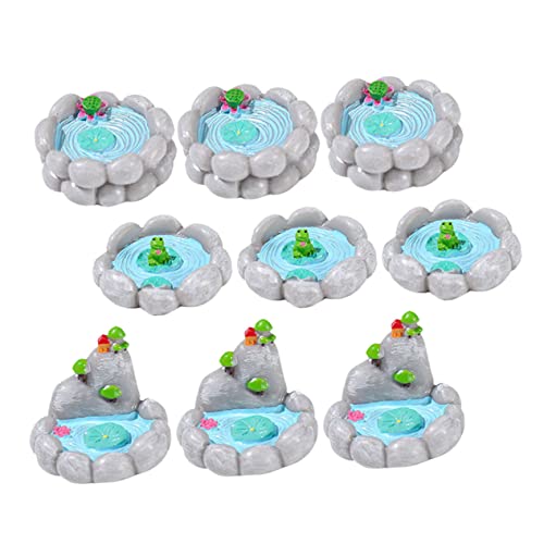 DRESSOOS 9st Mini-gartenpool Wasser Miniaturen Teiche Schwimmbad-ersatzskimmer Angeln Solar-vogelbrunnen Poolfilter-reinigungswerkzeug Mikro Solarteichfilter Solar-teichbeleuchtung Harz von DRESSOOS