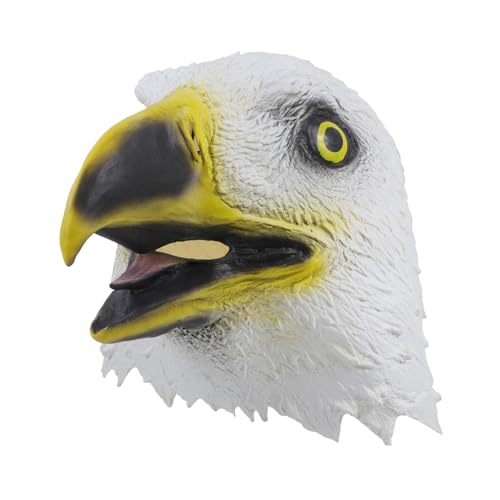 DRESSOOS Adler Maske Falkenmaske Krähe Halloween-cosplay-stütze Tiere Kopfbedeckung Adlertier Wildes Tier Ostern Cosplay-adler-maske Maskerade Cosplay-maske Adlermaske Kostüm Emulsion Weiß von DRESSOOS