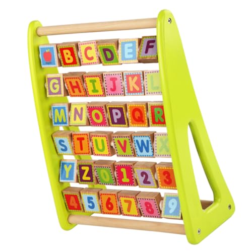 DRESSOOS Alphanumerisches Gestell Tischspielzeug Für Alphabet-erkenntnisspielzeug Aus Holz Briefbrett Aus Holz Alphabet-holzklötze Alphabet-lernregal Für Green Hölzern von DRESSOOS