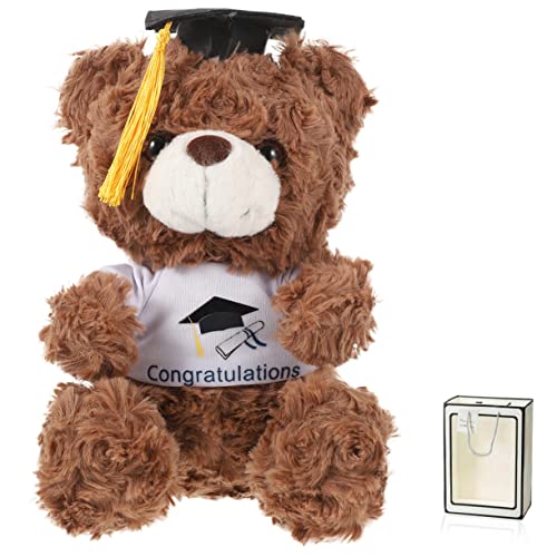 DRESSOOS Arzt Mütze Graduierung Bär Kuscheltier Kinderpuppenspielzeug Entzückende Bärenpuppe Bär Stofftier Bequeme Bärenpuppe Kinderspielzeug Bären-kuscheltiere Brown Plüsch von DRESSOOS