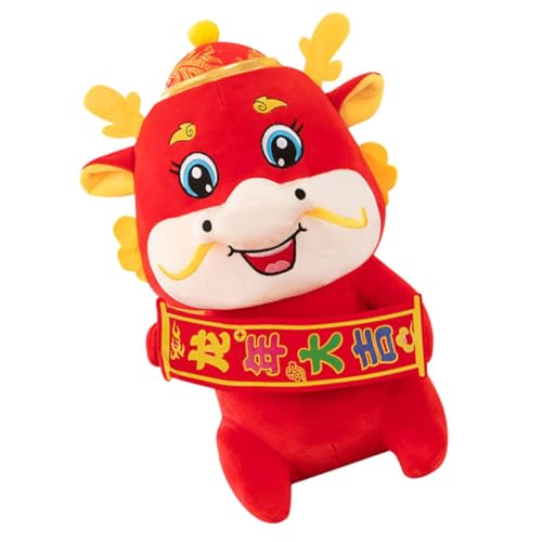 DRESSOOS Ausgestopfter Drache Für Chinesisches Neujahrsmaskottchen Drachen-Maskottchen- Drachen-kuscheltiere Ausgestopftes Drachenspielzeug Drachenpuppe Plüsch von DRESSOOS