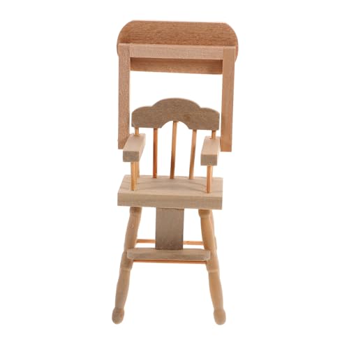 DRESSOOS Babyhochstuhl sitzhocker Kinder kindersitze kinderitz high Chair esszimmersessel childh Kinder Puppenhaus schmücken simulierte Stühle Miniatur-Hochstuhl Miniaturstuhl hölzern von DRESSOOS