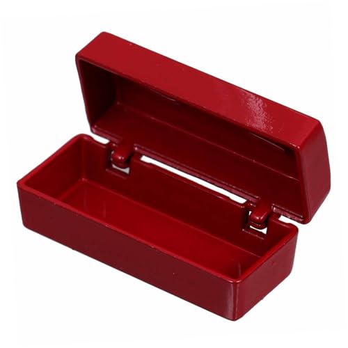 DRESSOOS Box Mini Toolbox Modell Spielzeughaus Puppenspielzeug Puppenhaus Minispielzeug Kleines Miniaturmöbel Minihaus Ornament Miniaturwerkzeuge Winziges Hausdekor Rote von DRESSOOS