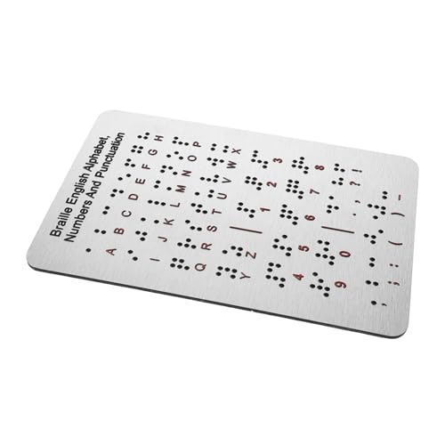 DRESSOOS Braille-Motherboard Braille-Spielkarten Braille-Spiele Braille-lerntafel Braille-übungstafel Blindenschrift Lernen Blindenschriftbücher Für Blinde Silver Rostfreier Stahl von DRESSOOS