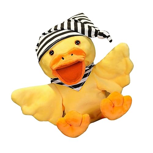 DRESSOOS Cartoon Ente Stoffpuppe Handschuh Für Kinder Geschichtenerzählen Requisite Für Schlafenszeit 1 Stück Gelb Weiches Material Interaktives Spielzeug von DRESSOOS