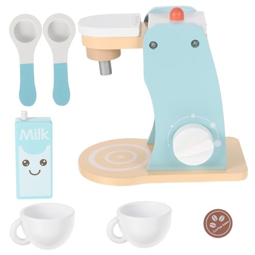 DRESSOOS Casdon Kaffeemaschine Mit Geräusch Mini Kaffeemaschine Set Für Rollenspiele Holzspielzeug Teeservice Interaktive Spielzeugküche Für Realistische Sounds Und Funktionen von DRESSOOS