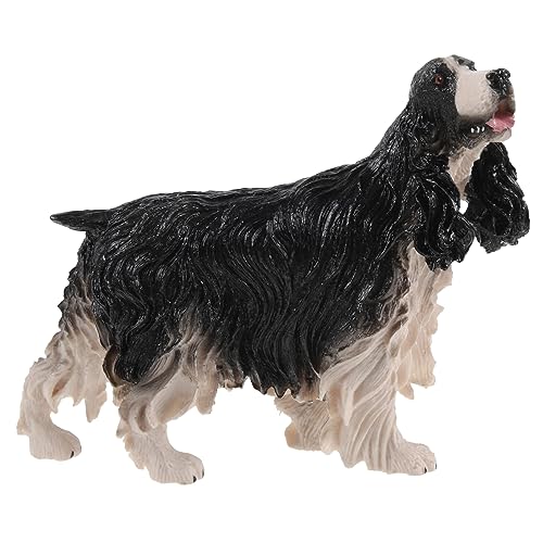 DRESSOOS Cocker Spaniel-Modell Simulationshundestatue Hunde-sammelfigur Actionfigur Spielzeug Simulationshundefigur Lebensechter Hund Hundeornament Realistische Hundefigur Plastik Black von DRESSOOS