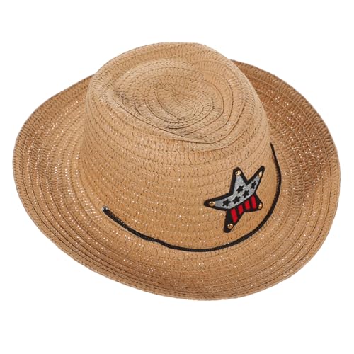 DRESSOOS Kappen Cowboyhut Für Kinder Lustige Partyhüte Für Kinder Kinder-sheriff-hut Cowgirl-kostüm Verkleiden Kleinkind- -hut Fedora-kostümzubehör Mütze Zum 1. Kleidung Strand Baby Stroh von DRESSOOS