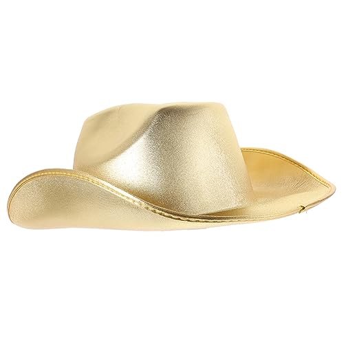 DRESSOOS Cowgirl-Hut Cowboy-Partyhüte verstellbarer Cowboyhut Hut für Männer Hut Frauen Glitzernder Cowboyhut Rustikaler Cowboyhut Langlebiger Hut Cowgirl-Kostüm Kuhhut Partyhut Eva Golden von DRESSOOS