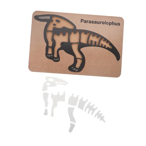 DRESSOOS Dinosaurier-Puzzle Aus Holz, Stegosaurus-Puzzle, Spielzeug, Dinosaurier-holzpuzzle, Skelettknochen, Montessori-Puzzle, Dinosaurier-kognitives Puzzle-Spielzeug von DRESSOOS