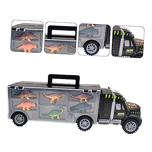 DRESSOOS Dinosaurier Spielzeug Transporter Spielsets für Spielzeugfahrzeuge Dinosaurier-Transportwagen Dino-Trucks kinderspielzeug hühner Spielzeug Dinosaurier-LKW Dinosaurier-Träger Black von DRESSOOS