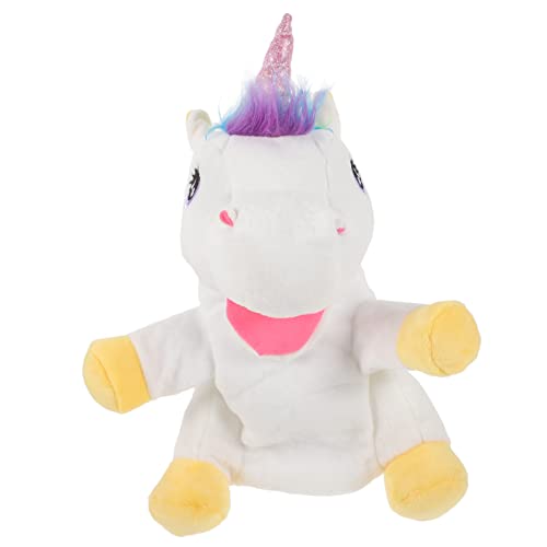 DRESSOOS Einhorn Handpuppe interaktives Spielzeug kindergeburtstags mitgebsel Handpuppen Einhorn Spielzeug Handpuppen mit beweglichem Mund Kleinkindspielzeug Plüschfigur Spielzeug Hase Tier von DRESSOOS