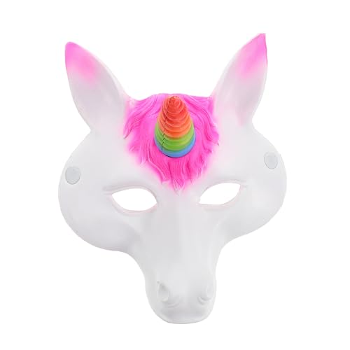 DRESSOOS Einhorn Maske Einhorn Horn Maske Halloween Einhorn Kostüm Tierkopf Maske Tier Cosplay Maske Pferdekopf Maske Fee Pferde Maske Halloween Kostüme Halloween Maske von DRESSOOS