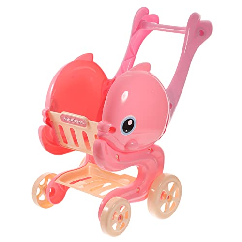 DRESSOOS Einkaufswagen Spielzeug Mini-Supermarkt-Handwagen Rollwagen für Babys Miniwagen Kinder puppenwagen kinderspielzeug Auto Einkaufswagen-Spielzeug Einkaufskorb für Kinder Plastik Rosa von DRESSOOS