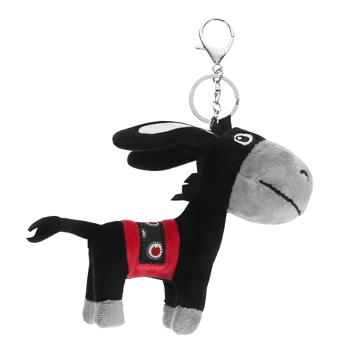 DRESSOOS Esel Schlüsselanhänger Esel Plüsch Personalisiertes Halsband Für Hunde Eselsbeutel-anhänger Esel-Tier-schlüsselanhänger Individuelles Haustierpuppenspiel Pp Baumwolle Black von DRESSOOS