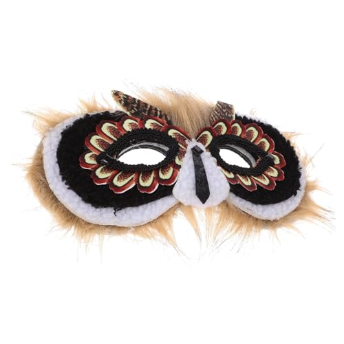 DRESSOOS Eulenmaske Eulenkostüme Kostüm Fuchs Gesicht pelzige Maske halloween hallowen masks Education center mask Tiermaske für Maske mit Tiermotiven Partydekoration Vlies von DRESSOOS