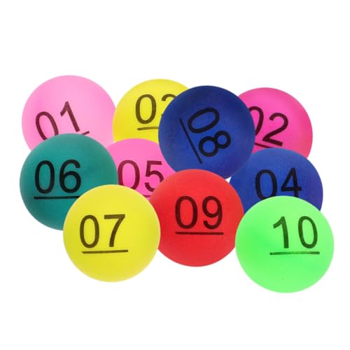 DRESSOOS Farbe Zahlenball Spieleabendball Bingokugeln mit Käfig Mini-Spielbälle Lotteriekugeln verlost Bälle kleine nummerierte Plastikkugel Tombola-Kugelnummern Kugeln mit Zahlen pp von DRESSOOS