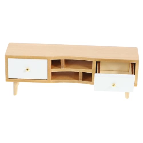 DRESSOOS Fernsehschrank graceling Elegante Modellbau Puppenhausmöbel Wohnzimmermobiliar zarter Mini-TV-Ständer Filigrane Miniaturmöbel dekorative Miniaturmöbel Miniatur-Hausdekor hölzern von DRESSOOS