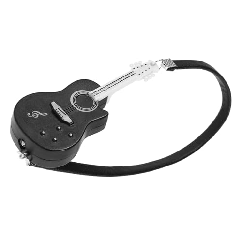 DRESSOOS Gitarrendekorationen Puppenhauszubehör Mini-gitarrenspielzeug Kreative Mini-Gitarre Puppenversorgung Kinderspielzeug Miniatur-musikinstrumente Selber Schmücken Plastik Black von DRESSOOS