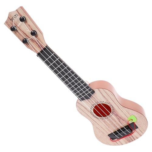 DRESSOOS Gitarrenspielzeug Spielsets Für Kinder Kindergitarre Für Anfänger Ukulele Musikspielzeug Kinderspielzeug Für Musikinstrumente Kinder Gitarre Holzmaserung Kunststoff von DRESSOOS