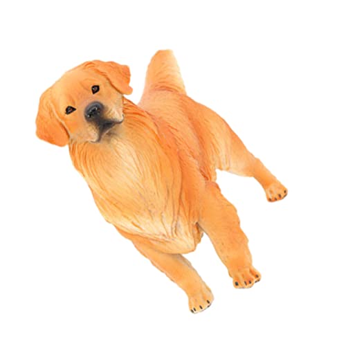 DRESSOOS Golden Retriever-Ornament Szenenlayout-Requisite Desktop- Fotografie-Requisiten Simulationshundedekore Tierförmige Modellverzierung Hundefiguren Orange Plastik von DRESSOOS