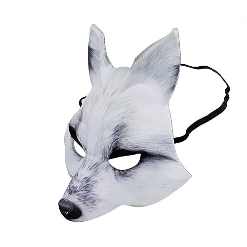 DRESSOOS EVA Halbschalenmaske Fuchs Für Karneval Und Halloween Tierkostü Maske Für Maskerade Bälle Und Faschingspartys von DRESSOOS