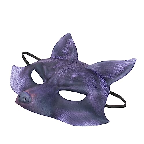 DRESSOOS Halloween-maske Tiermasken Aufblasbares Kostüm Pferdemaske Schwarze Katzenmaske Pelzige Maske Schwarze Maskerade-maske Glückselige Maskerade Geisterpartykostüm Fuchsmaske Black von DRESSOOS