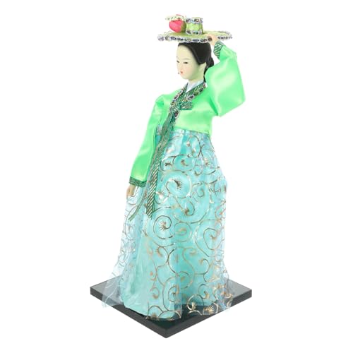 DRESSOOS Handgefertigte Puppe Für Kleine Mädchen Antike Koreanische Puppe Koreanische Handarbeitspuppe Puppendekor Ornament Im Koreanischen Stil Mädchenspielzeug Puppe Green von DRESSOOS