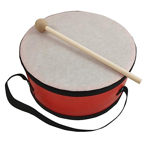 DRESSOOS Handtrommel für kinderinstrumente musikinstrumente für kinderschlagzeug Musikspielzeug Instrument Handtrommelinstrument Kleinkind Percussion hölzern rot von DRESSOOS